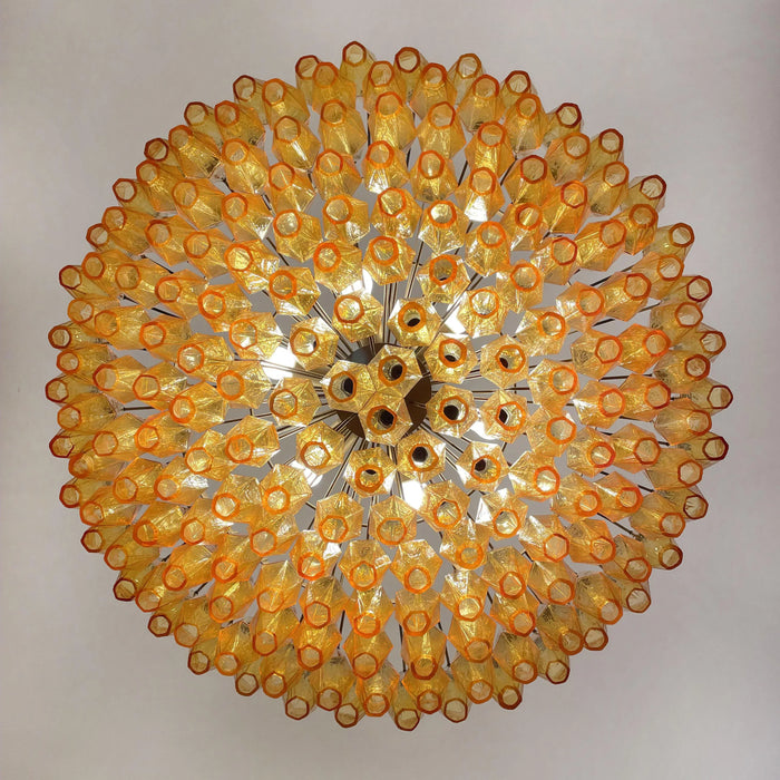 Murano Faceted Amber Glass Chandelier-DWHOME