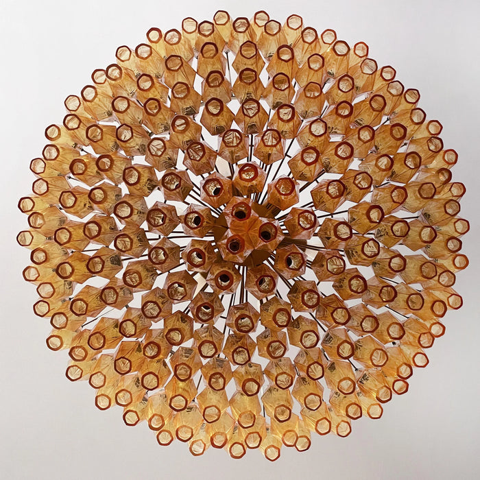 Murano Faceted Amber Glass Chandelier-DWHOME