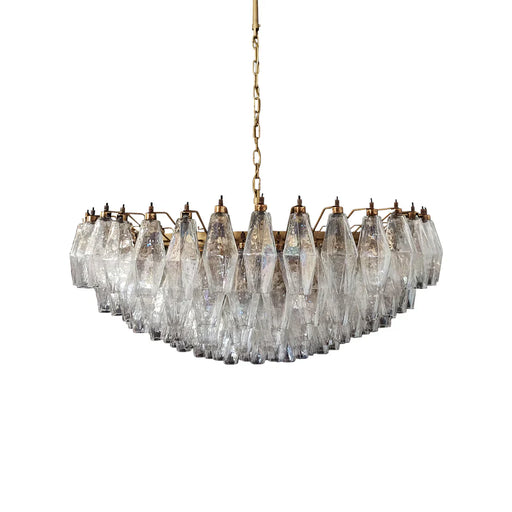 Murano Faceted Transparent Glass Chandelier-DWHOME
