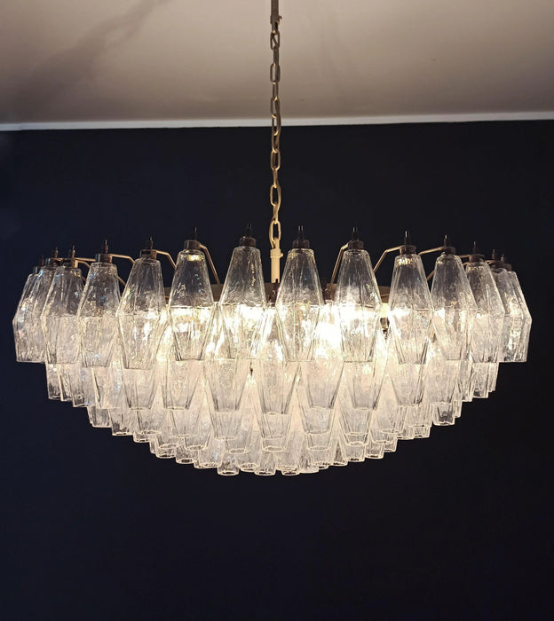 Murano Faceted Transparent Glass Chandelier-DWHOME