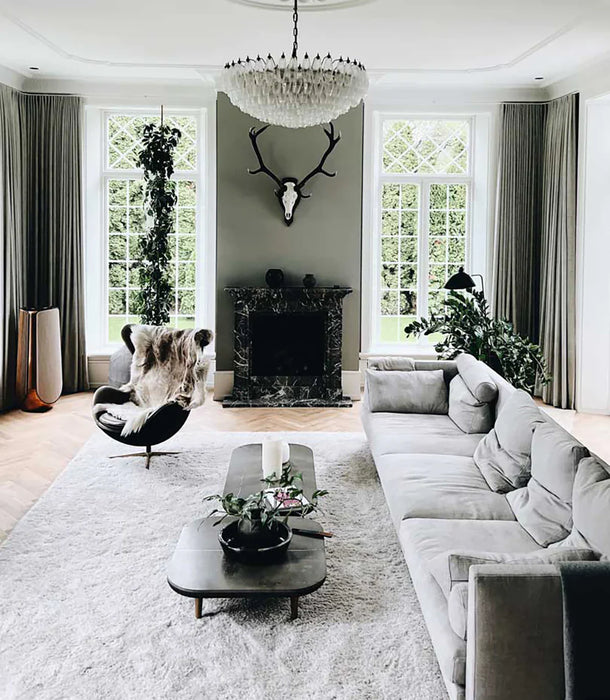 Murano Faceted Transparent Glass Chandelier-DWHOME