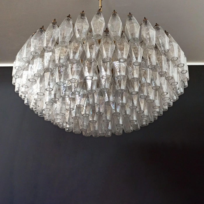 Murano Faceted Transparent Glass Chandelier-DWHOME