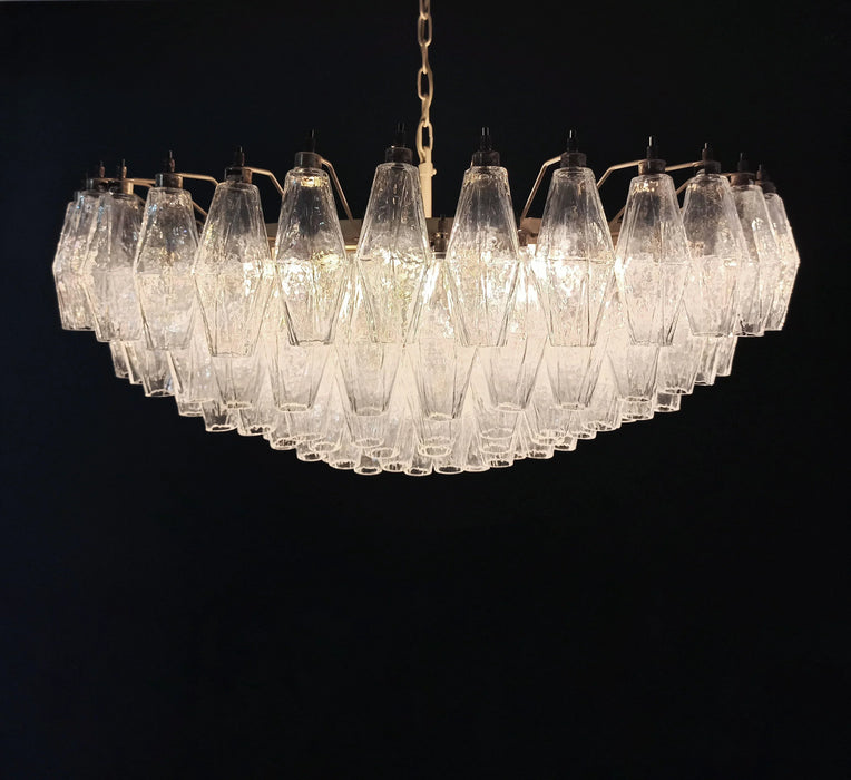 Murano Faceted Transparent Glass Chandelier-DWHOME