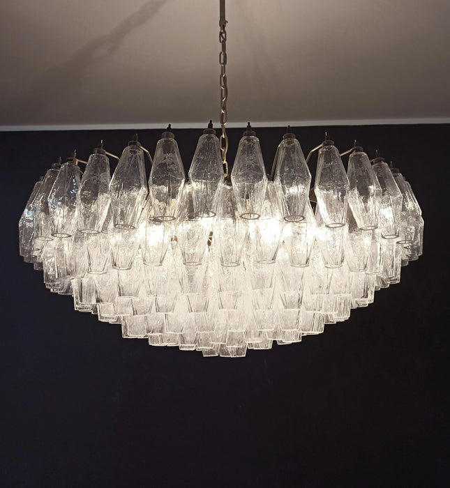 Murano Faceted Transparent Glass Chandelier-DWHOME