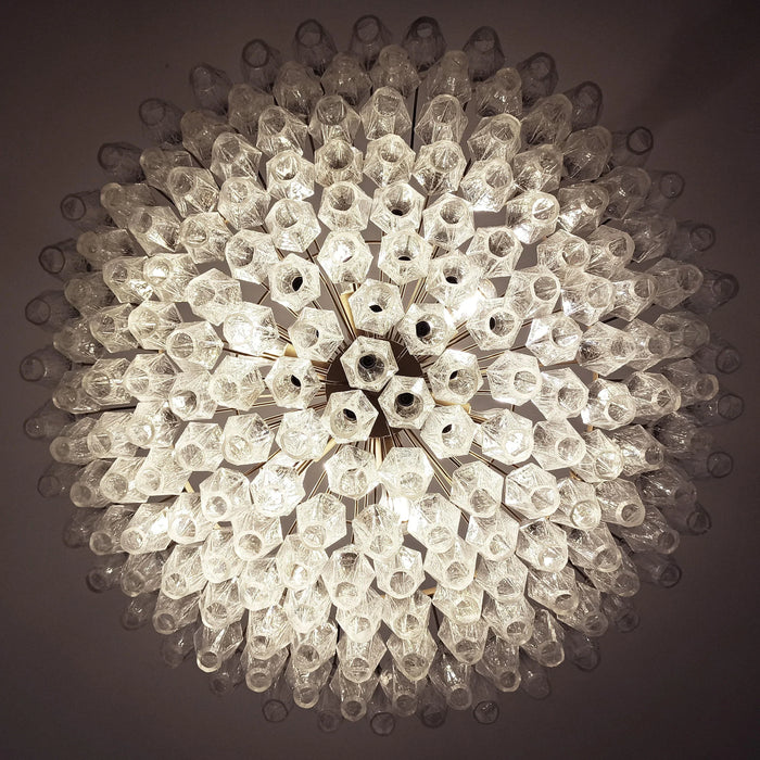 Murano Faceted Transparent Glass Chandelier-DWHOME