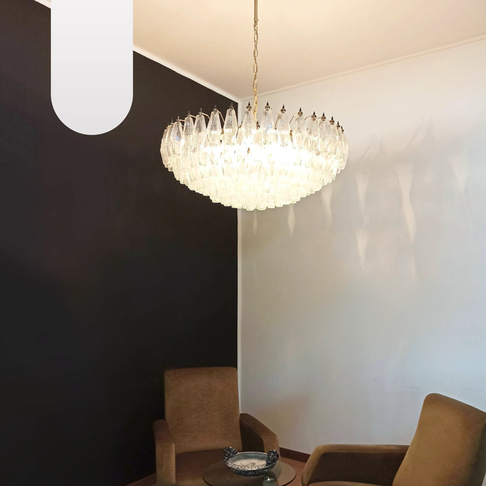 Murano Faceted Transparent Glass Chandelier-DWHOME