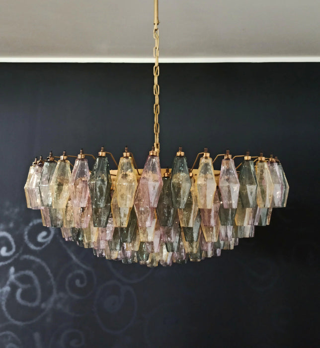 Murano Faceted Multicolor Glass Chandelier-DWHOME