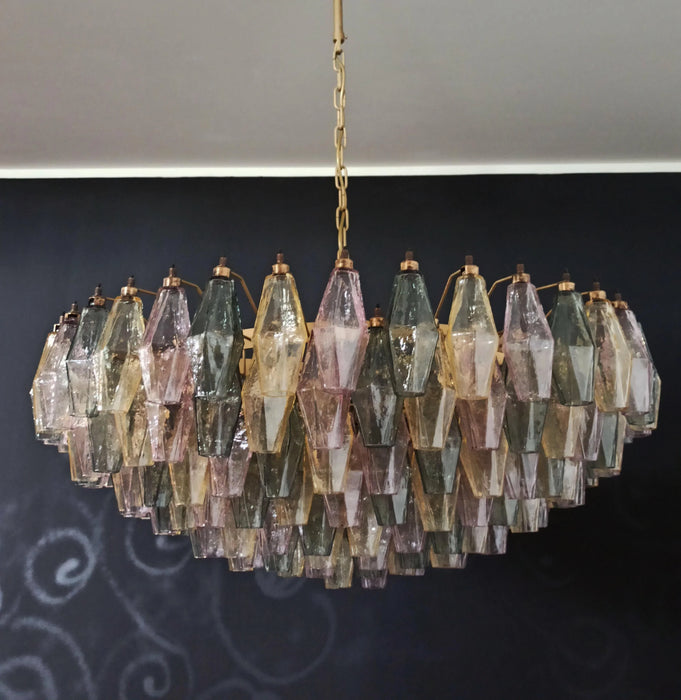 Murano Faceted Multicolor Glass Chandelier-DWHOME