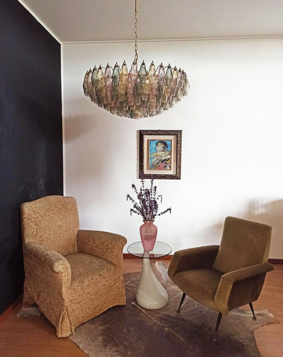 Murano Faceted Multicolor Glass Chandelier-DWHOME