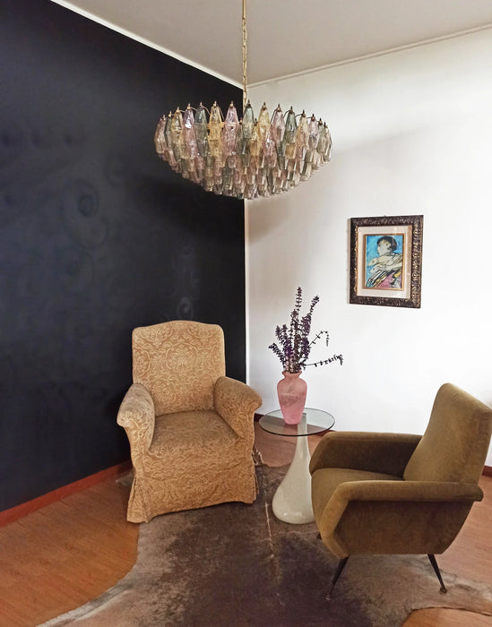 Murano Faceted Multicolor Glass Chandelier-DWHOME