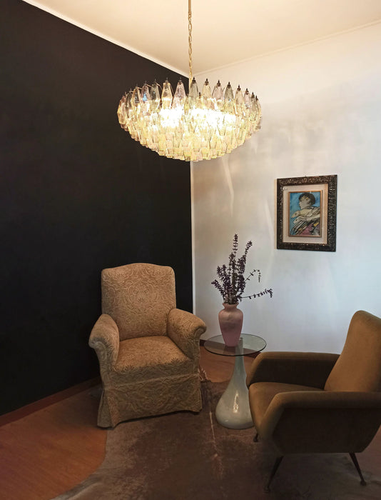 Murano Faceted Multicolor Glass Chandelier-DWHOME