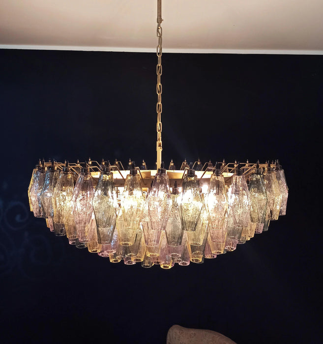 Murano Faceted Multicolor Glass Chandelier-DWHOME