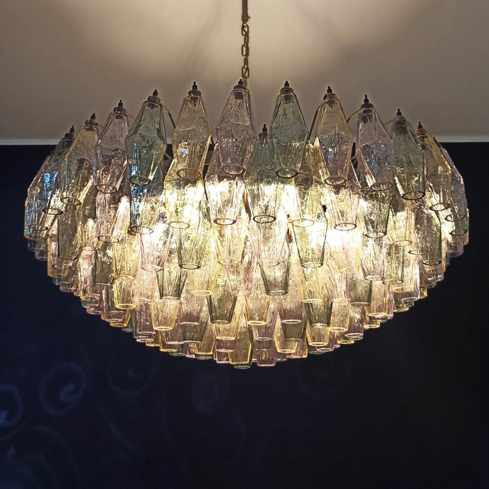 Murano Faceted Multicolor Glass Chandelier-DWHOME