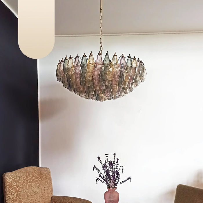 Murano Faceted Multicolor Glass Chandelier-DWHOME