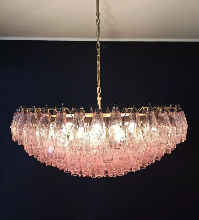 Murano Faceted Pink Glass Chandelier-DWHOME