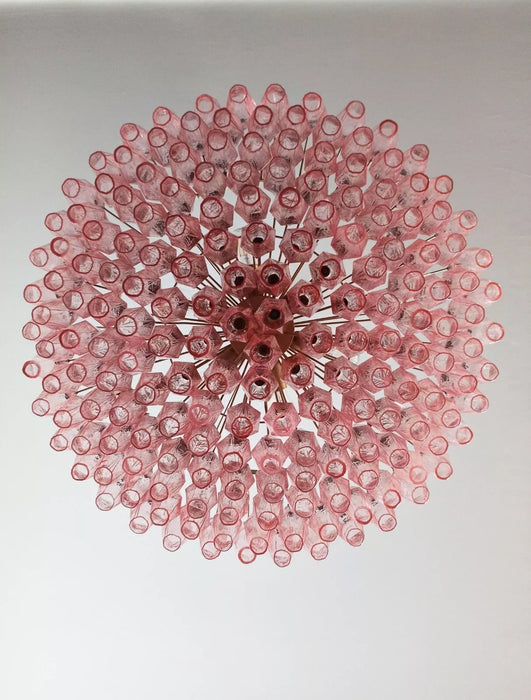 Murano Faceted Pink Glass Chandelier-DWHOME