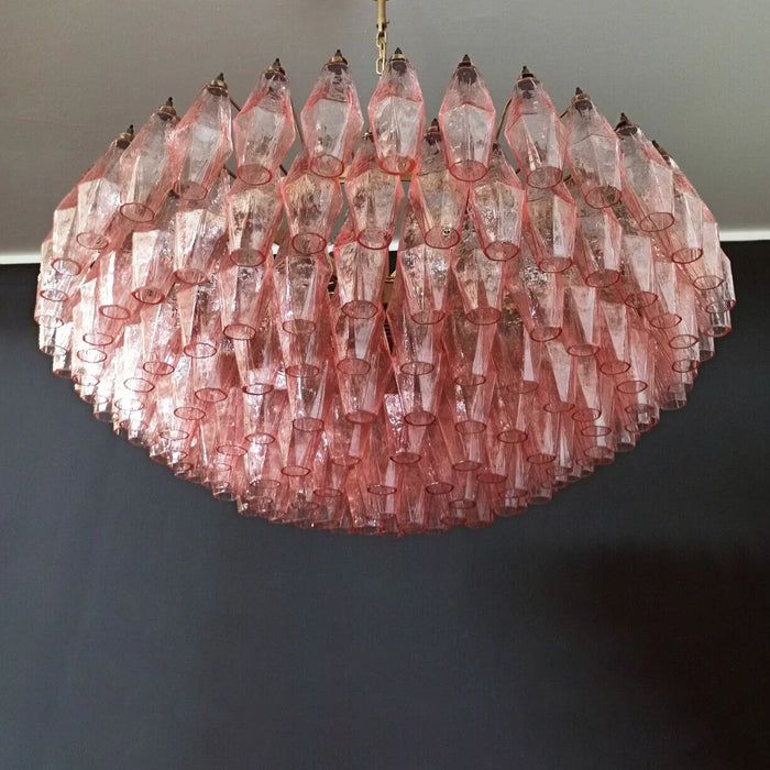 Murano Faceted Pink Glass Chandelier-DWHOME