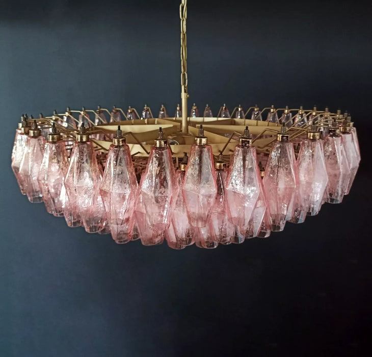 Murano Faceted Pink Glass Chandelier-DWHOME