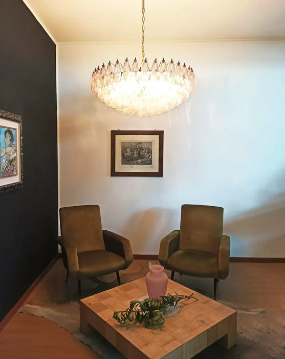 Murano Faceted Pink Glass Chandelier-DWHOME