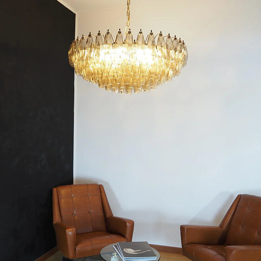 Murano Faceted Smoked Glass Chandelier-DWHOME