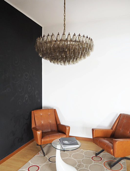 Murano Faceted Smoked Glass Chandelier-DWHOME