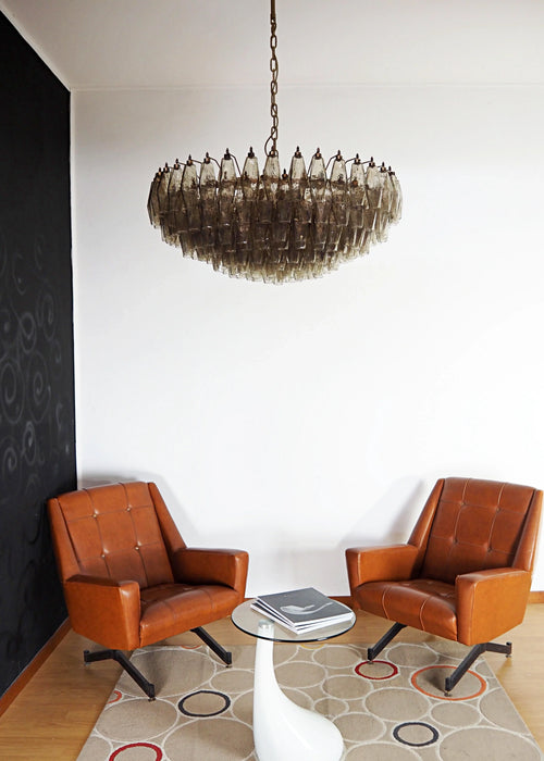 Murano Faceted Smoked Glass Chandelier-DWHOME
