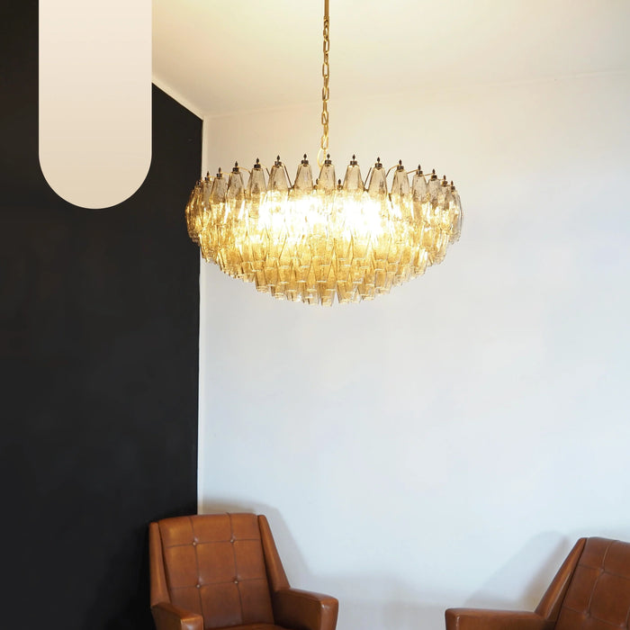Murano Faceted Smoked Glass Chandelier-DWHOME