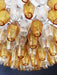 Murano Faceted Transparent Amber Glass Chandelier-DWHOME