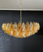 Murano Faceted Transparent Amber Glass Chandelier-DWHOME