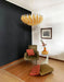 Murano Faceted Transparent Amber Glass Chandelier-DWHOME
