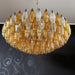 Murano Faceted Transparent Amber Glass Chandelier-DWHOME