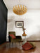 Murano Faceted Transparent Amber Glass Chandelier-DWHOME