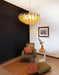 Murano Faceted Transparent Amber Glass Chandelier-DWHOME