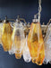 Murano Faceted Transparent Amber Glass Chandelier-DWHOME