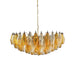 Murano Faceted Transparent Amber Glass Chandelier-DWHOME