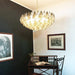 Murano Faceted Transparent Smoked Glass Chandelier-DWHOME