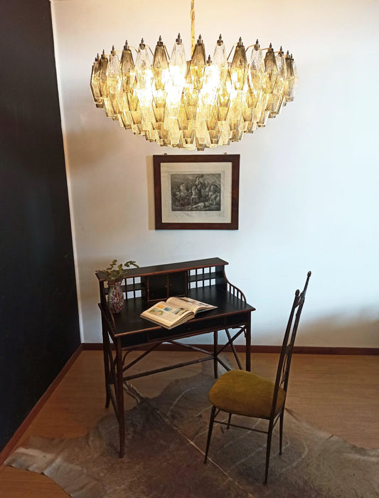 Murano Faceted Transparent Smoked Glass Chandelier-DWHOME