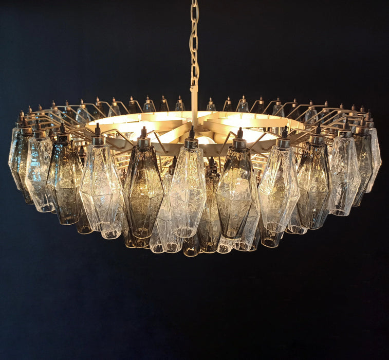 Murano Faceted Transparent Smoked Glass Chandelier-DWHOME