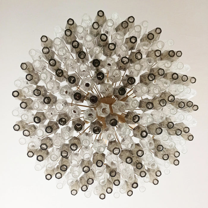Murano Faceted Transparent Smoked Glass Chandelier-DWHOME