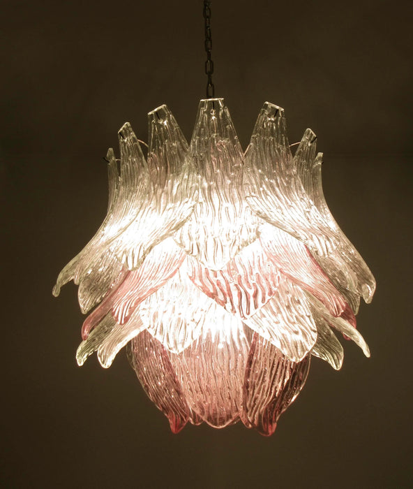 Vintage Murano Transparent Amethyst Glass Chandelier-DWHOME