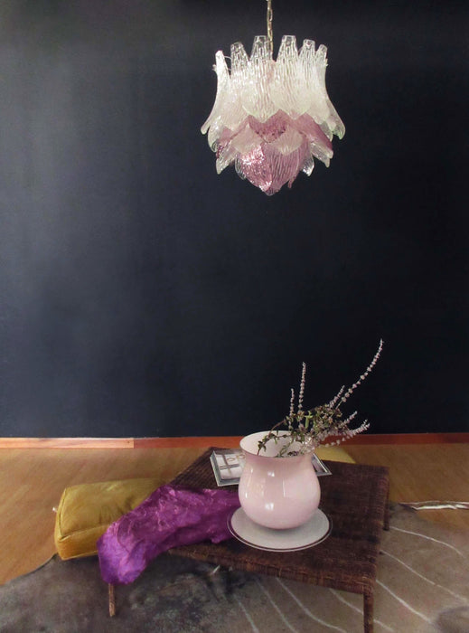 Vintage Murano Transparent Amethyst Glass Chandelier-DWHOME