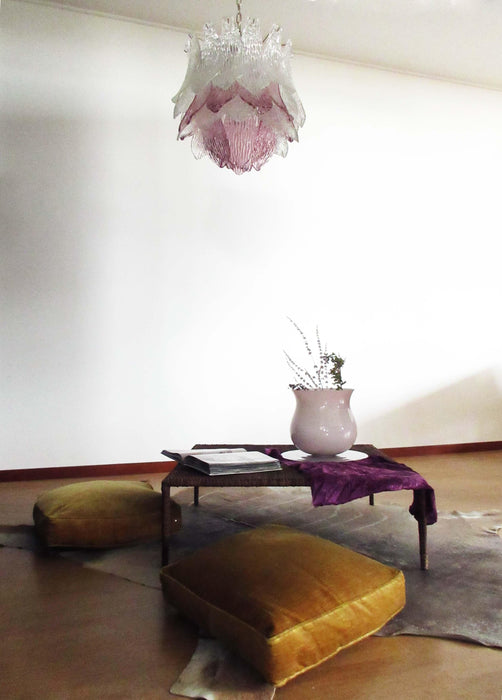 Vintage Murano Transparent Amethyst Glass Chandelier-DWHOME