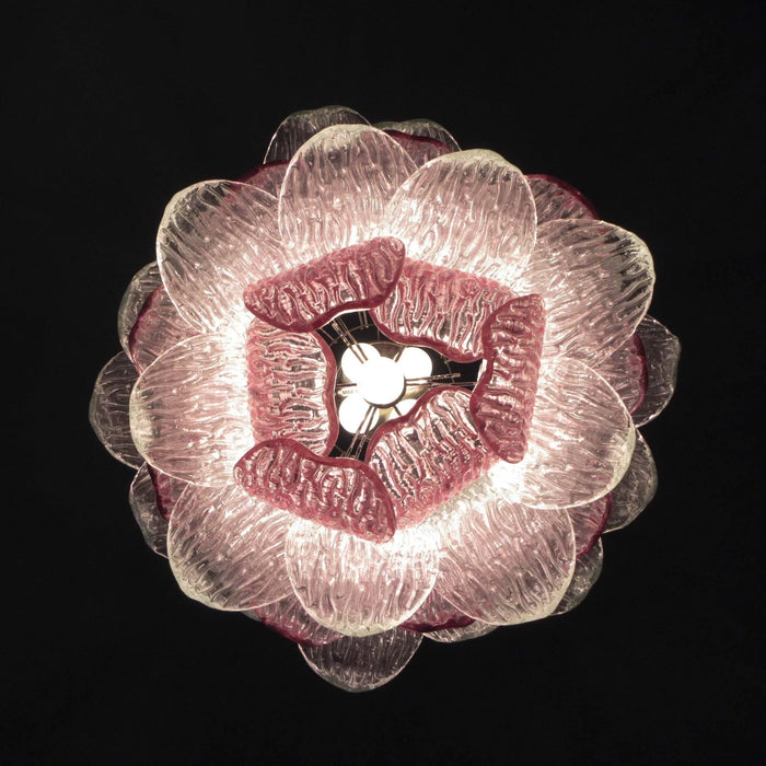 Vintage Murano Transparent Amethyst Glass Chandelier-DWHOME