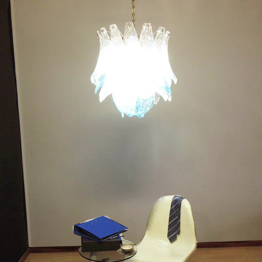 Vintage Murano Transparent Blue Glass Chandelier-DWHOME