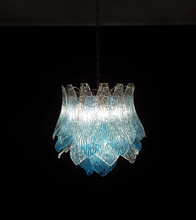 Vintage Murano Transparent Blue Glass Chandelier-DWHOME