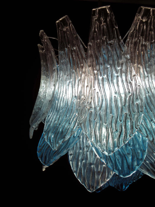 Vintage Murano Transparent Blue Glass Chandelier-DWHOME