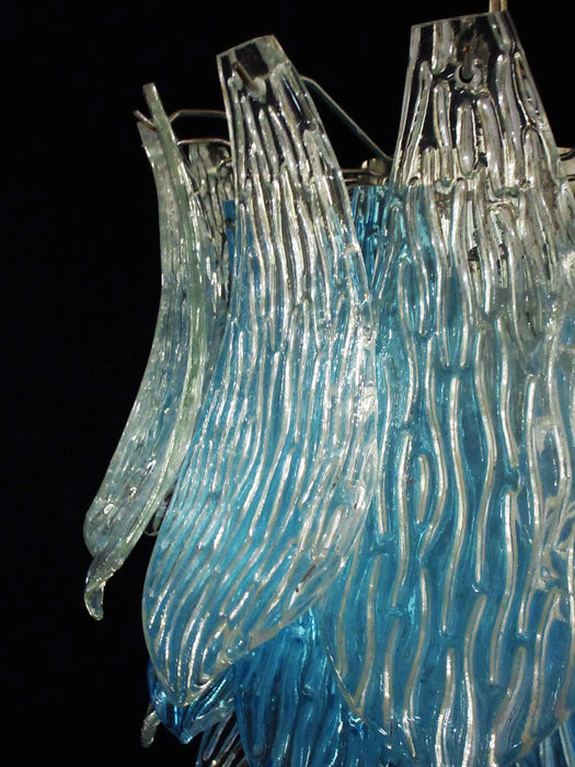 Vintage Murano Transparent Blue Glass Chandelier-DWHOME