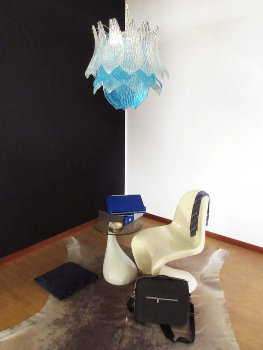 Vintage Murano Transparent Blue Glass Chandelier-DWHOME