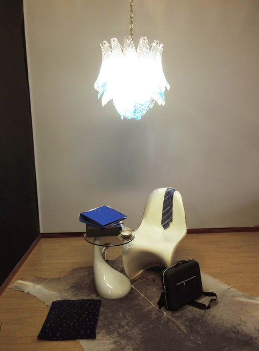Vintage Murano Transparent Blue Glass Chandelier-DWHOME