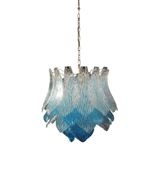 Vintage Murano Transparent Blue Glass Chandelier-DWHOME